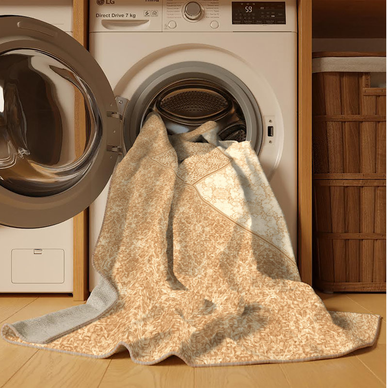 Tapis d'inspiration mondiale brun / beige lavable à la machine Penola, 7 x 10