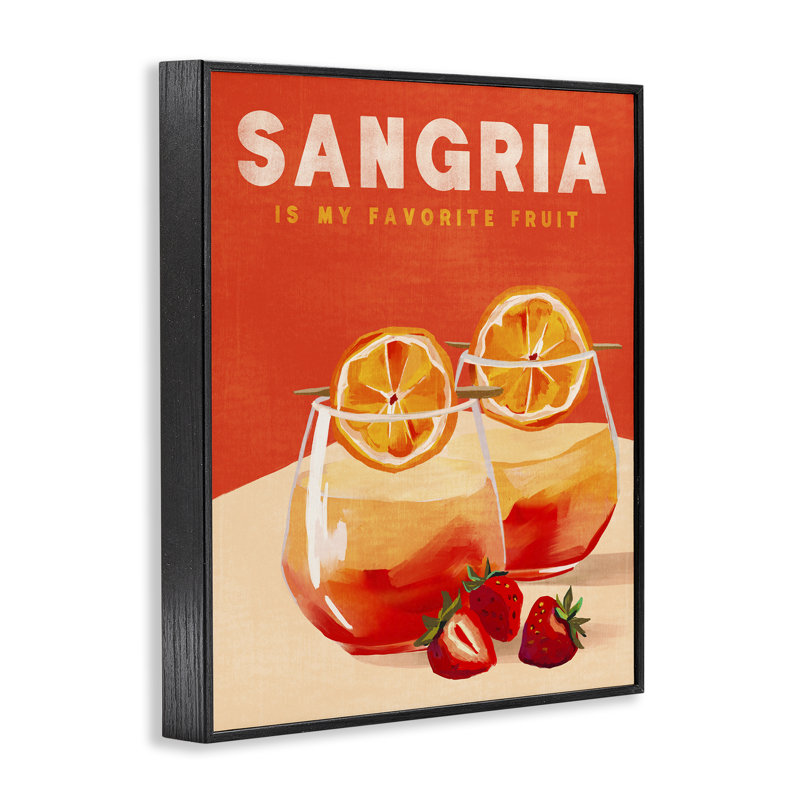«Sangria Favorite Fruit», estampe numérique par The Whiskey Ginger, H 30 po x l 24 po, Giclée encadrée noir minuit