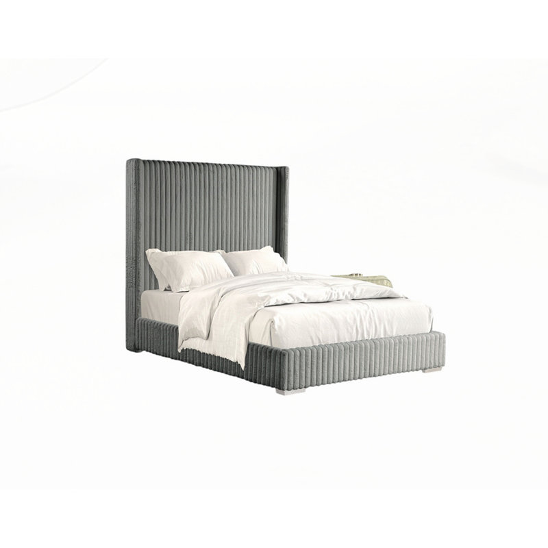 Lits simples en chenille de fourrure, gris, Simple