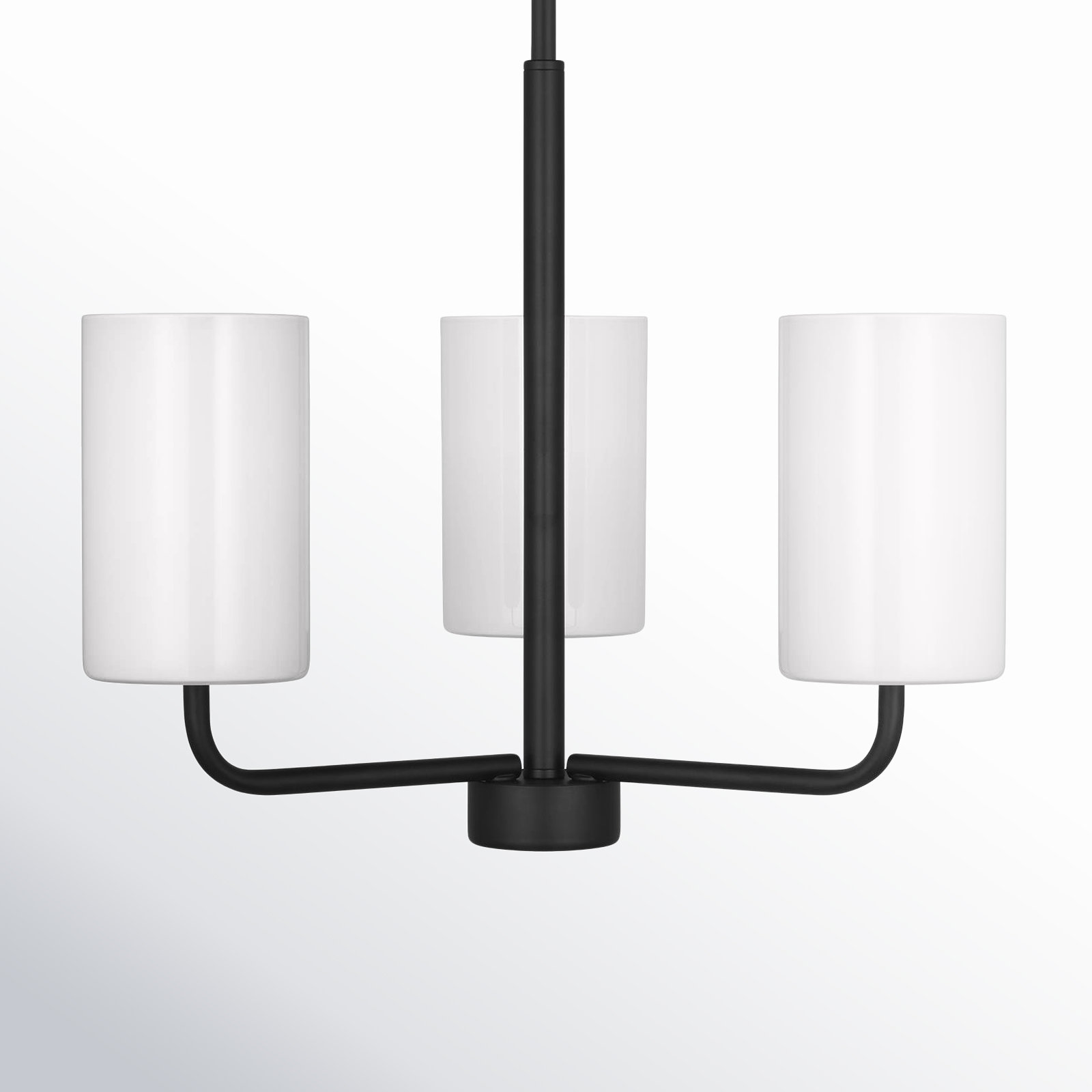 3 - Light Dimmable Shaded / Spider Chandelier, Matte Black, No
