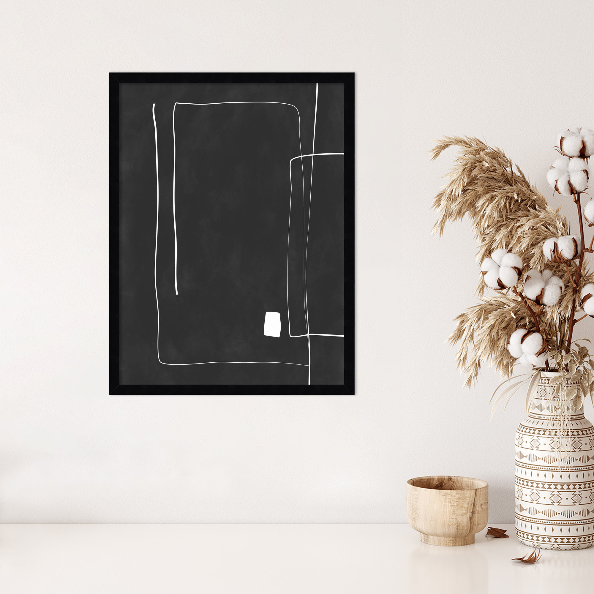 Black And White 36 by Elena Ristova, 25" H x 19" W, Black