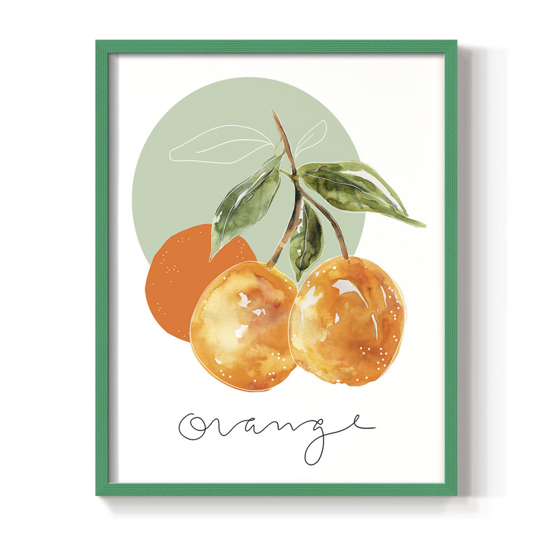 " Orange ", 15" H x 12" W, Green