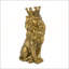 Statue de lion couronnée en or complexe, parfaite pour la décoration et l'accent