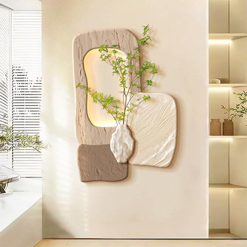 Simulation de grès, peinture décorative de plante verte pour suspendre un salon, H 47,24 po x l 32,68 po