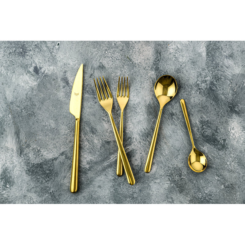 Linea 3 - Piece Stainless Steel Hostess Set, Ice Gold