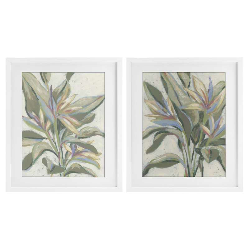 «Tropical Pastel Paradise», ensemble de 2 impressions encadrées sous verre, design par June Erica Vess, H 21 po x l 17 po