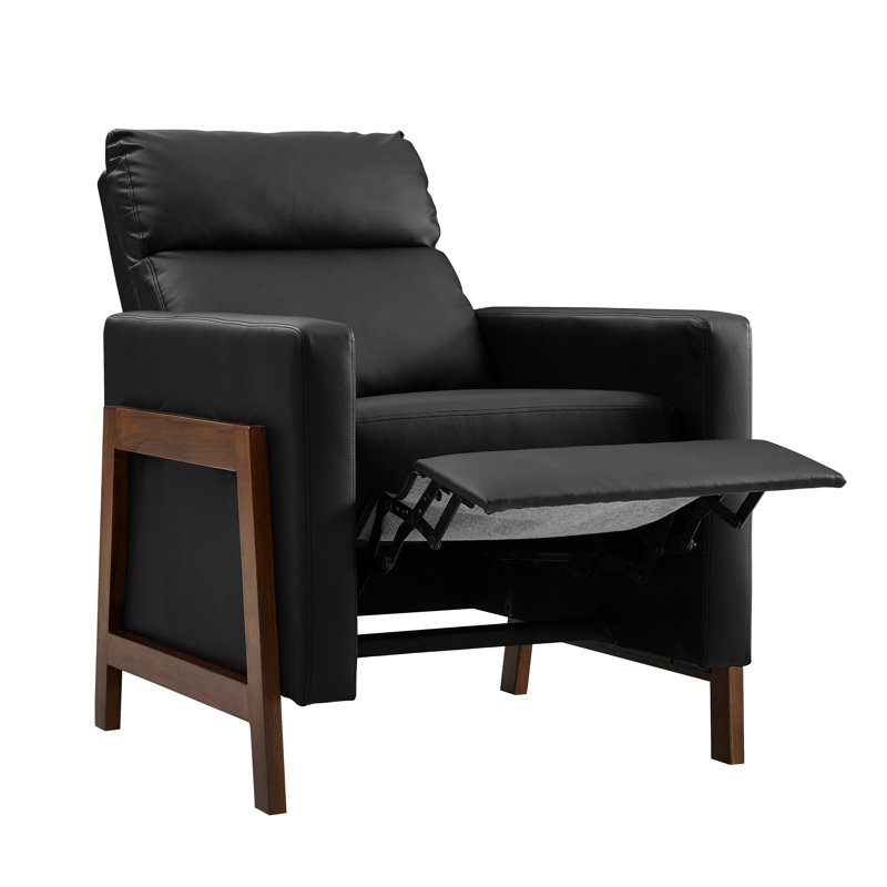 Parley Faux Leather Recliner, Black