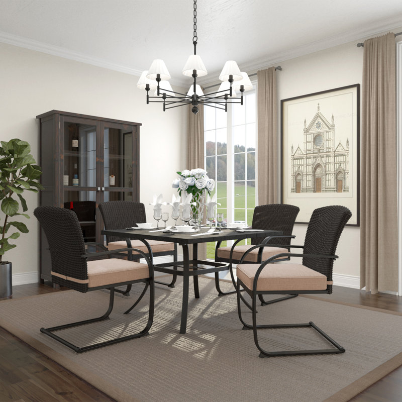 Ensemble de salle à manger extensible à hauteur de comptoir pour 4 personnes Googins, Beige