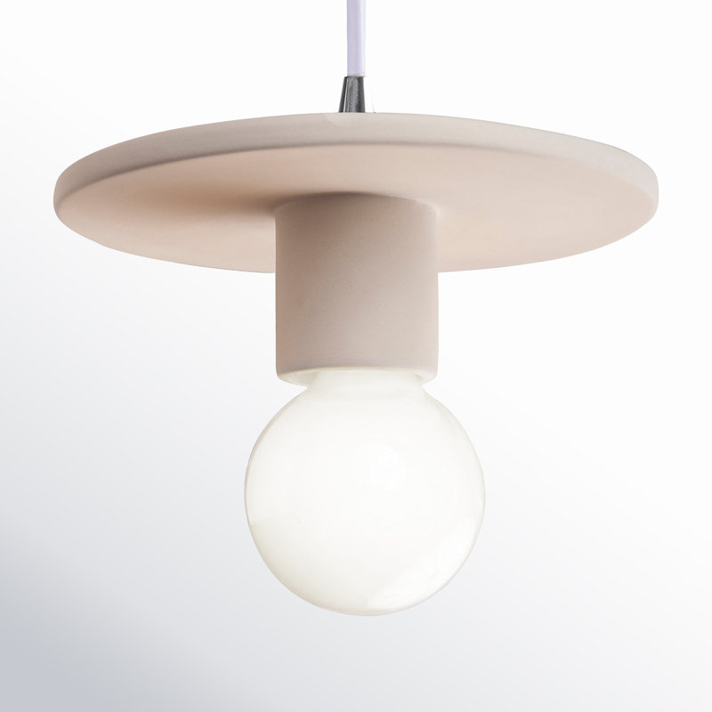Luminaire suspendu à 1 lumière Leni, Bisque, Chrome poli
