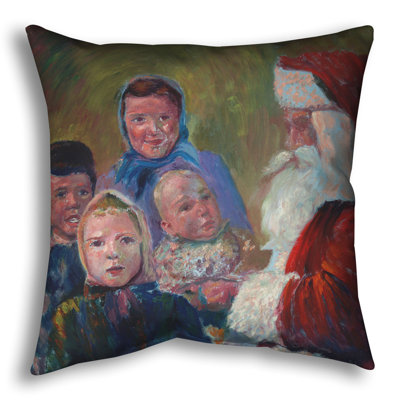 Throw Pillow, Santa's Here by Robert Blehert