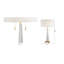 Lampe de table en laiton argenté avec abat-jour blanc 1 lumière Warwickshire