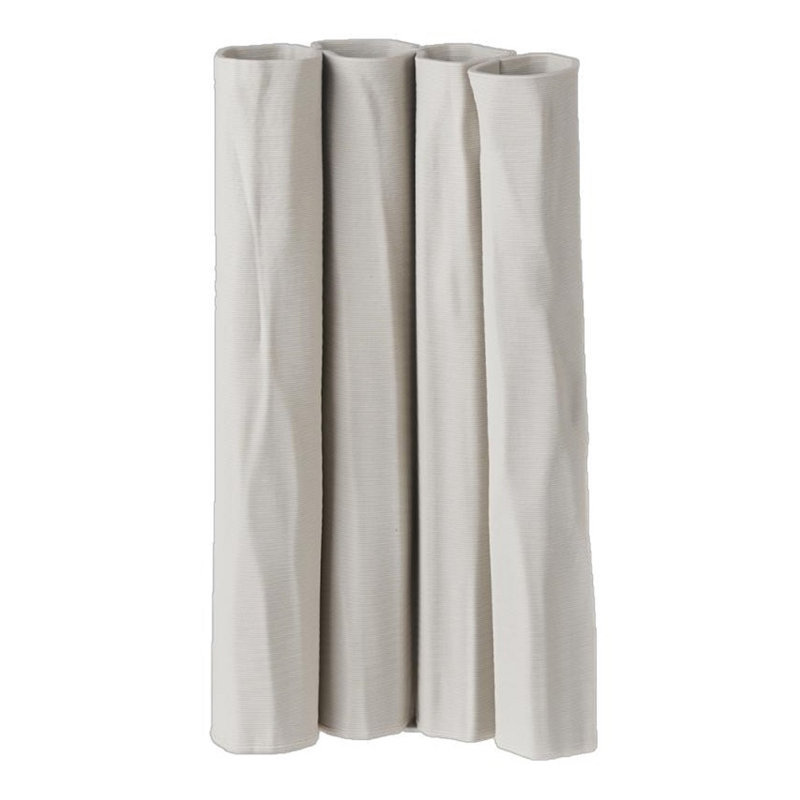Vase en céramique imprimé en 3D, H 11,4 po x l 3,5 po x P 5,9 po, Tanné