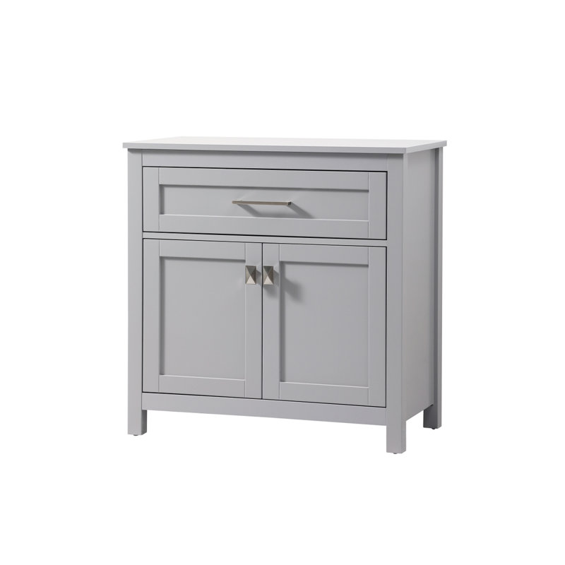 Rangement pour salle de bain Destinyann, Gris / Nickel brossé