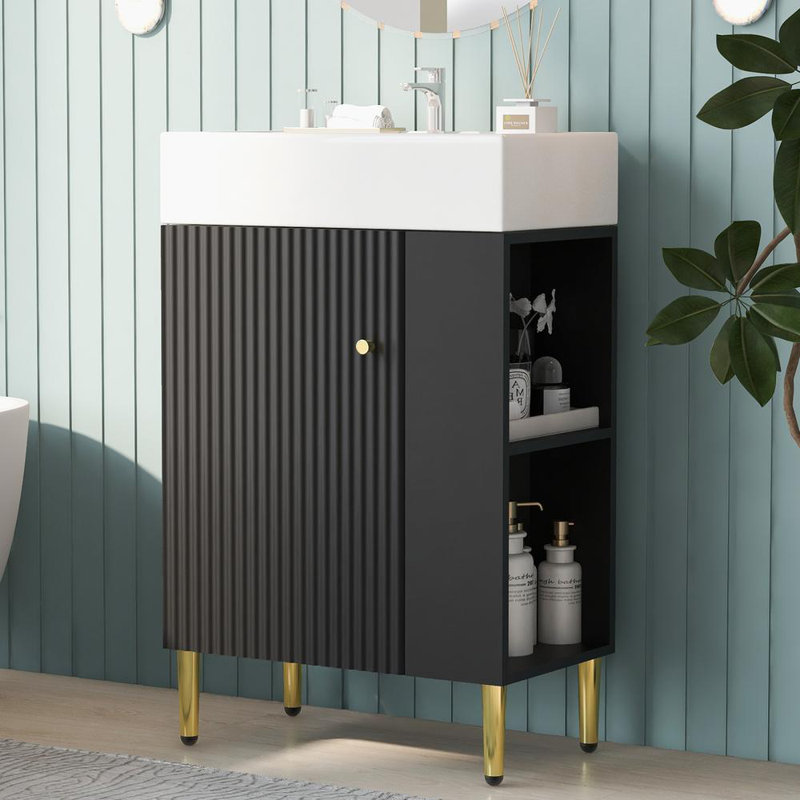 21.6" Black Bathroom vanity