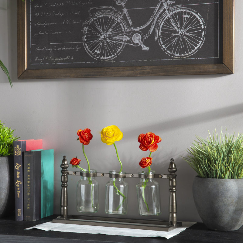 Vase de table en métal 7,5 po intérieur/extérieur cuivre Haxby