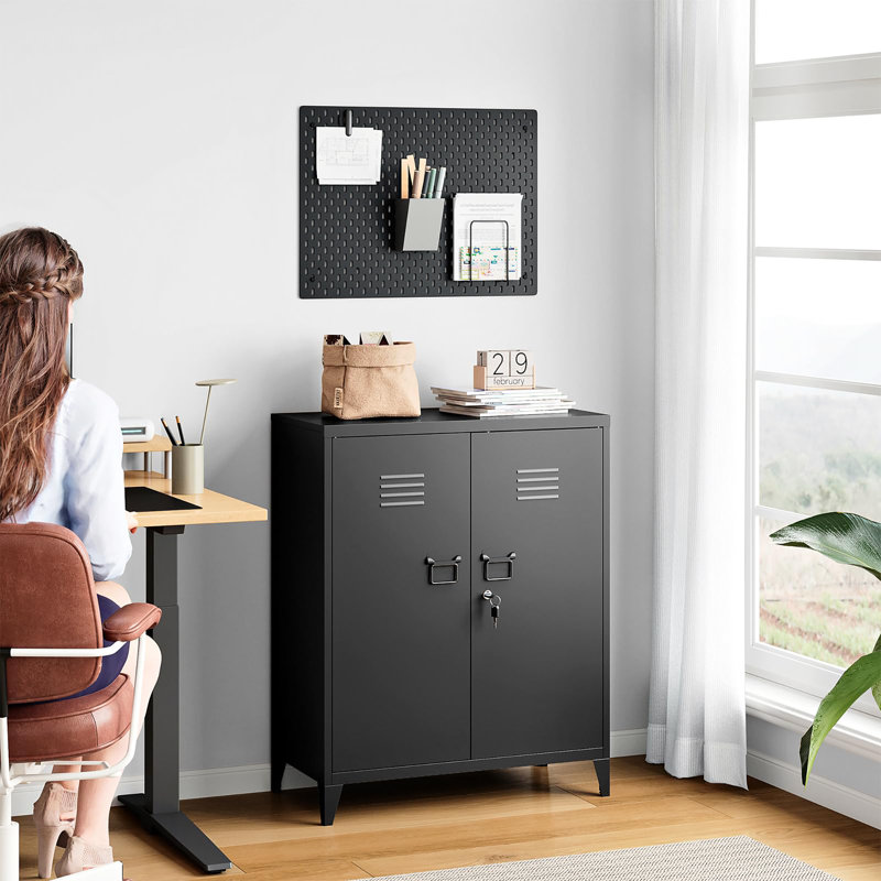 2 -Door Storage Cabinet, Black