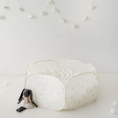 Piscine à balles pour enfants 3 Sprouts en tissu recyclé / Myrtille / Ivoire