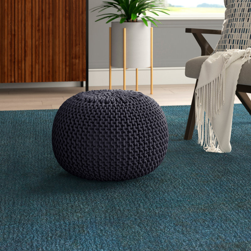 Odriscoll Upholstered Pouf, Slate