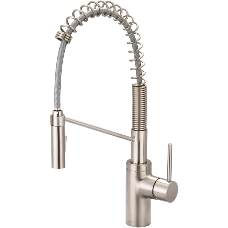 Robinet de cuisine à poignée simple Motegi, Nickel brossé, 22.75