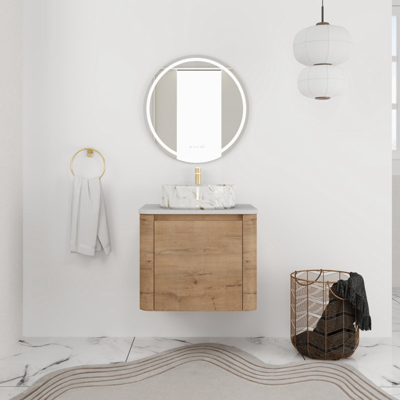 Meuble-lavabo simple 24 po avec comptoir en quartz, 24
