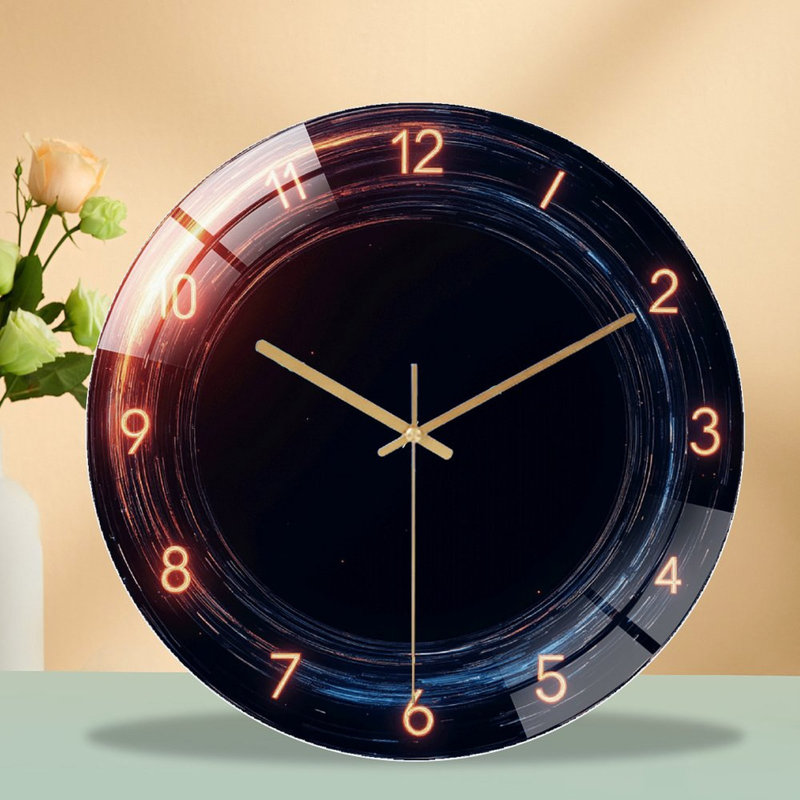Horloge numérique à DEL avec alarme et affichage de la température - Horloge murale moderne en verre 12 po