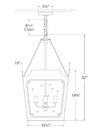 Julie Neill Caddo Medium Lantern, Celadon/Gold
