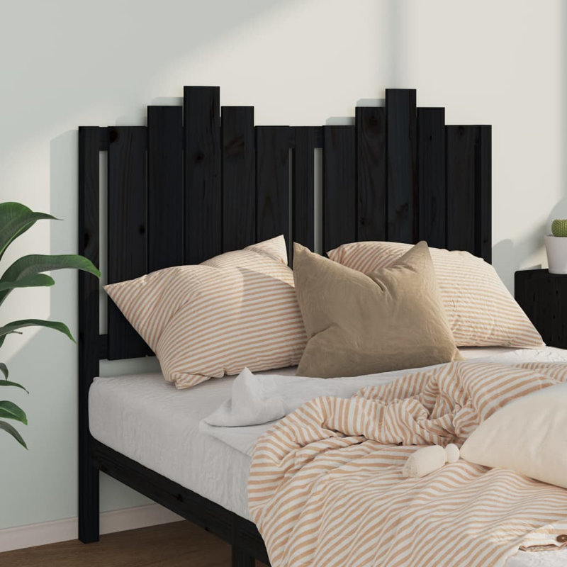 Plaisance Solid Wood Headboard, 126 x 110 cm, Black