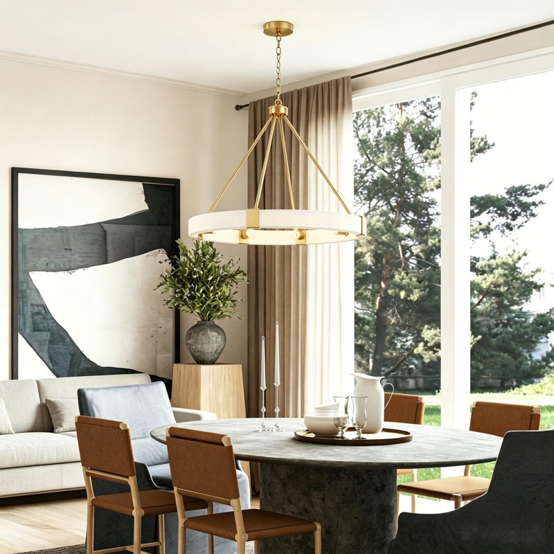 Lustre en bois à 8 lumières AstralRing