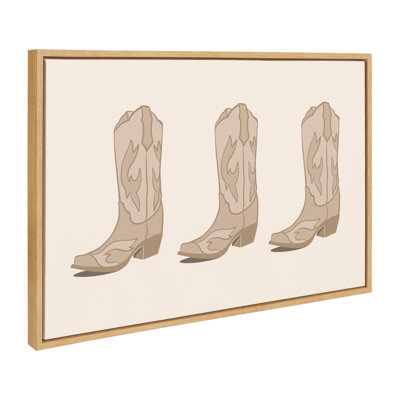 Cowboy Boots Landscape by Honey Island Studio Framed Canvas Wall Art Print