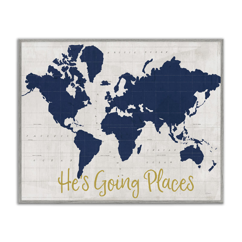 Going Places Boy's Map, estampe numérique par Sue Schlabach, Estampe numérique Farmhouse, H 11 po x l 14 po