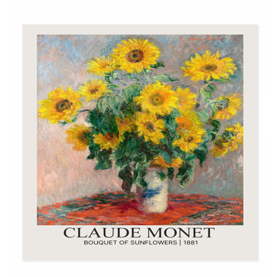 Floral, bouquet de tournesols Claude Monet, reproduction d'art classique sans cadre