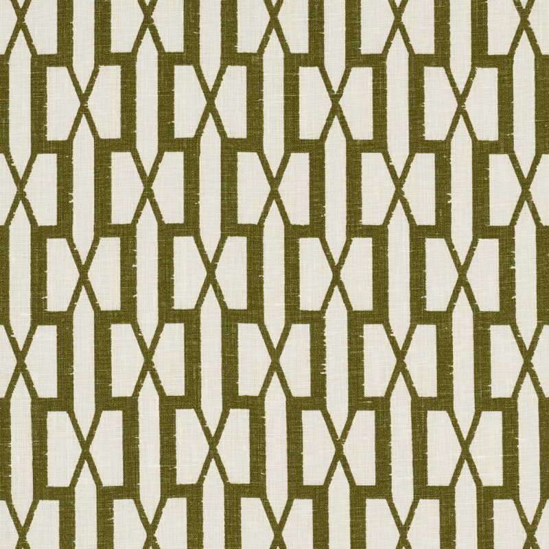 Schumacher X Veere Grenney Belvedere Fabric, Olive