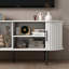 Meuble télé, console de télévision moderne 47 po avec compartiment de rangement et porte coulissante, centre de jeu avec armoire de jeu-131636672