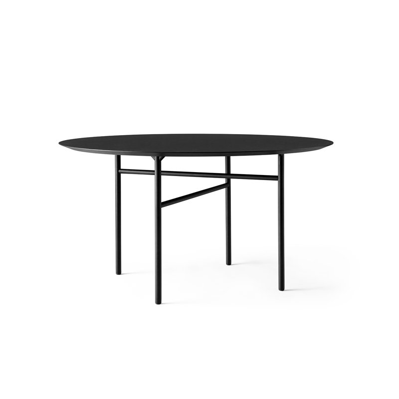 Snaregade Round Dining Table, Black Oak, 54" W x 54.3" L
