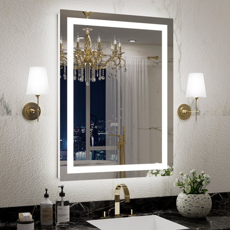 UL Certified Front & Back LED Anti-Fog Tempered Glass Bathroom Vanity Mirror, 32 po x 24 po 