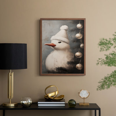 «Christmas Holiday Art», série 2 CDI, reproduction encadrée - bois massif