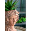 Pot à fleurs à tête brune 8 x 9 x 11,5 po, pot à tête de ciment de style grec - Décor intérieur / extérieur pour le jardin