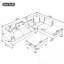 Canapé modulaire en L avec repose-pieds avec rangement, 2 coussins et porte-gobelets-1618409987