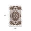 4' X 6' Sand Wool Geometric Flatweave Handmade Stain Resistant Area Rug With Fringe
