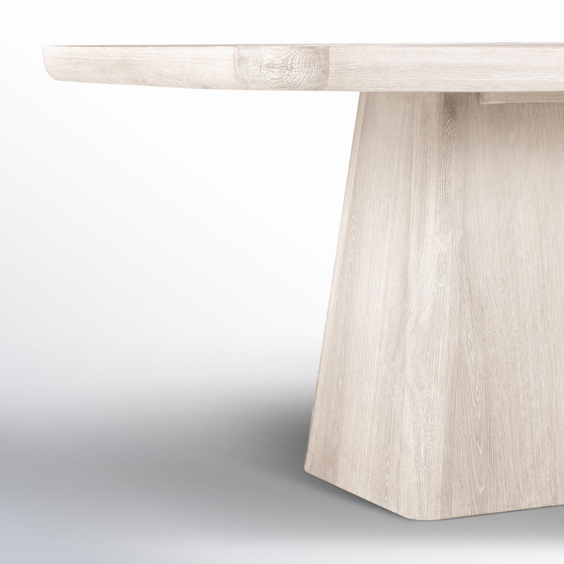 Pedestal Dining Table, 30" H x 95" L x 42" W, White Wash