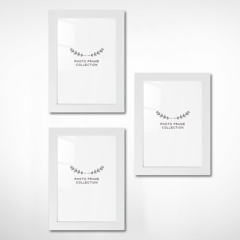 Ensemble de 3 cadres photo élégants, couleur blanche, 4 x 6 pouces | 100% plastique durable, largeur du cadre: 0,8 po | Parfait pour la décoration intérieure, les murs de galerie et les cadeaux, le design élégant pour les souvenirs chéris