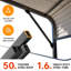 Abri d'auto robuste en acier galvanisé 20 pi x 20 pi, structure renforcée triangulaire avec toit imperméable résistant aux rayons UV, grand abri extérieur pour voiture