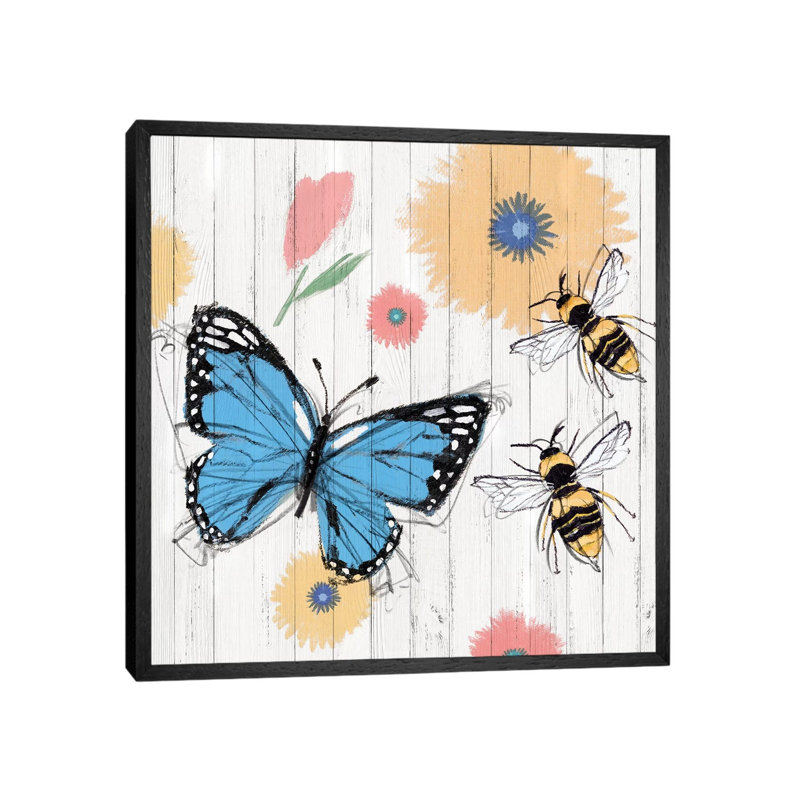 Backyard Summer I by Isabelle Z - Print on Canvas, 93.98 cm H x 93.98 cm W, Black Framed