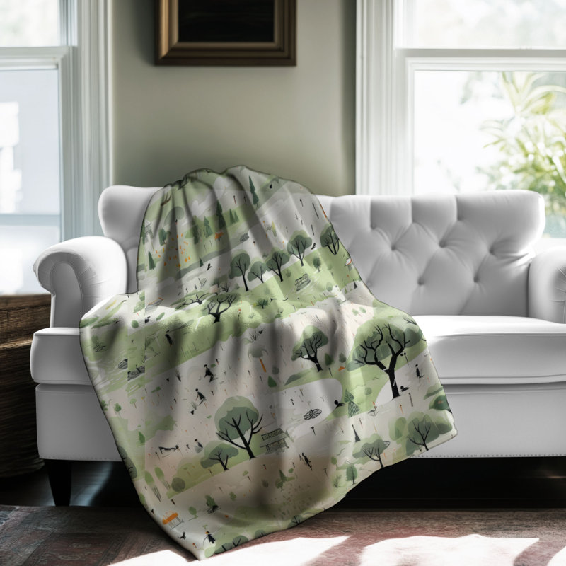 Green Downpour - 1 pièce Sherpa Premium, L 80 po x l 60 po