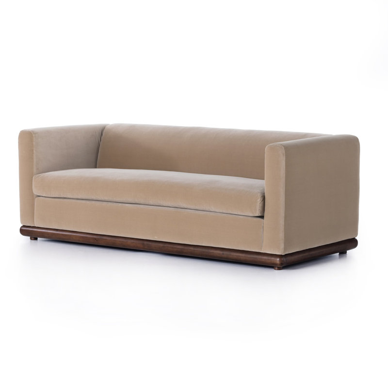 Jianna 83" Upholstered Sofa, Surrey Taupe Velvet