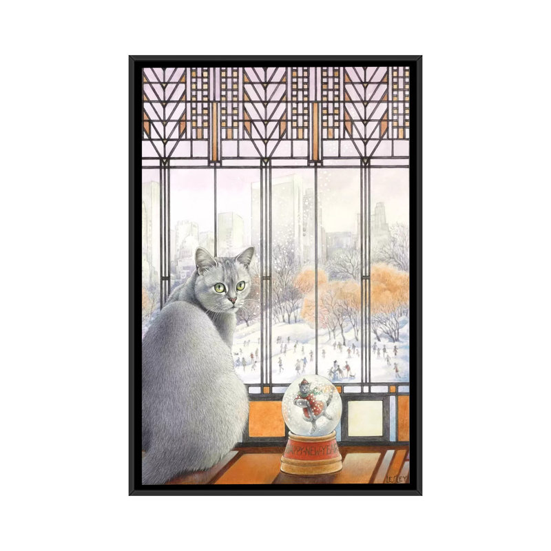 «New Year with Mumu», impression sur toile, H 26 po x l 18 po x P 1,5 po, Toile encadrée noire, Pas de tapis