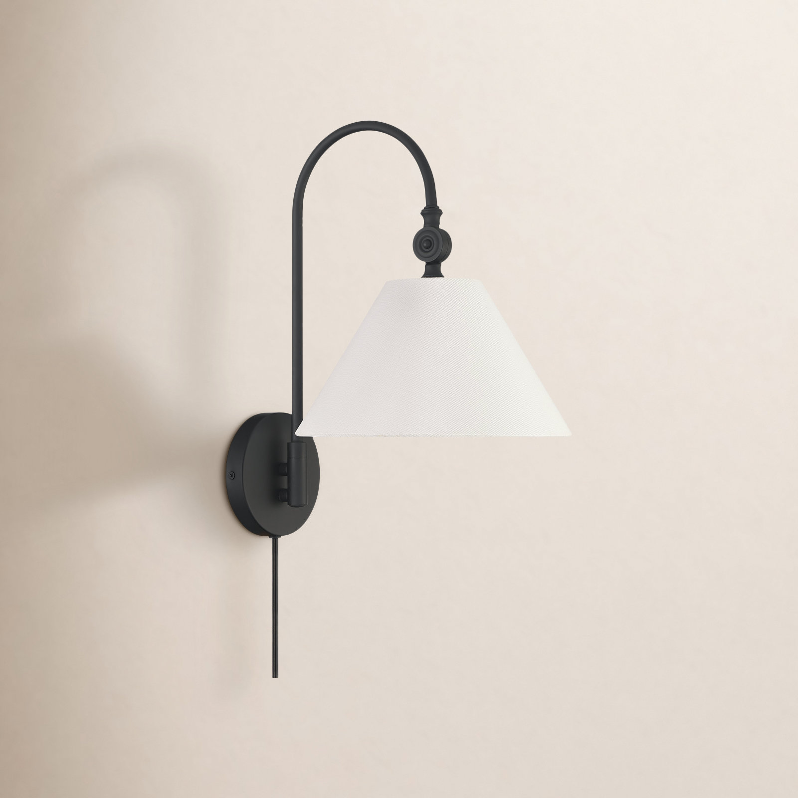 Teviston Single Light Armed Sconce, Black