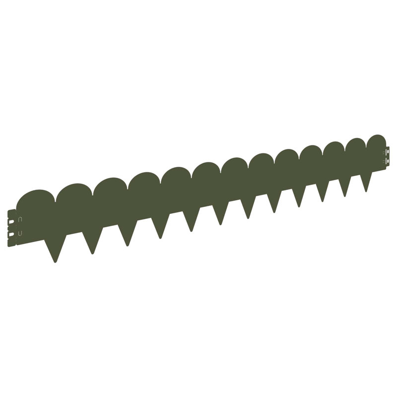 103 cm W Steel Lawn Edging Fencing with 20, 15cm H x 103cm W, Olive Green