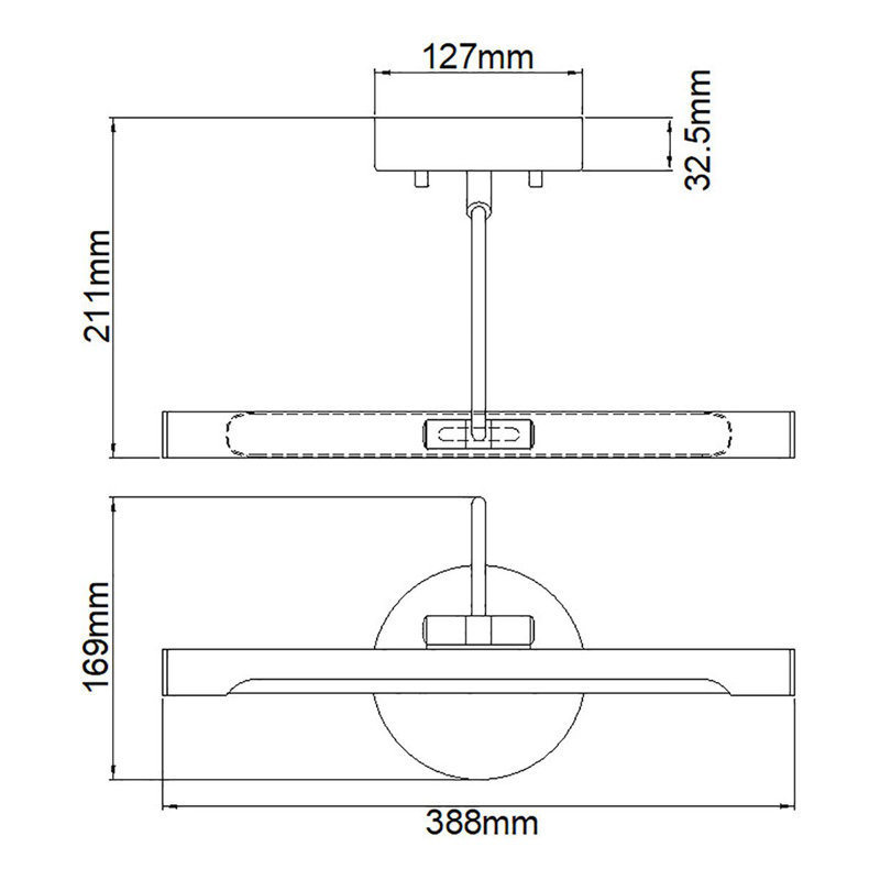 Alton 1 -Light Hardwired Dimmable LED Wall Mounted Picture Light, 16.1 cm H x 38.8cm W x 20.5cm D, White