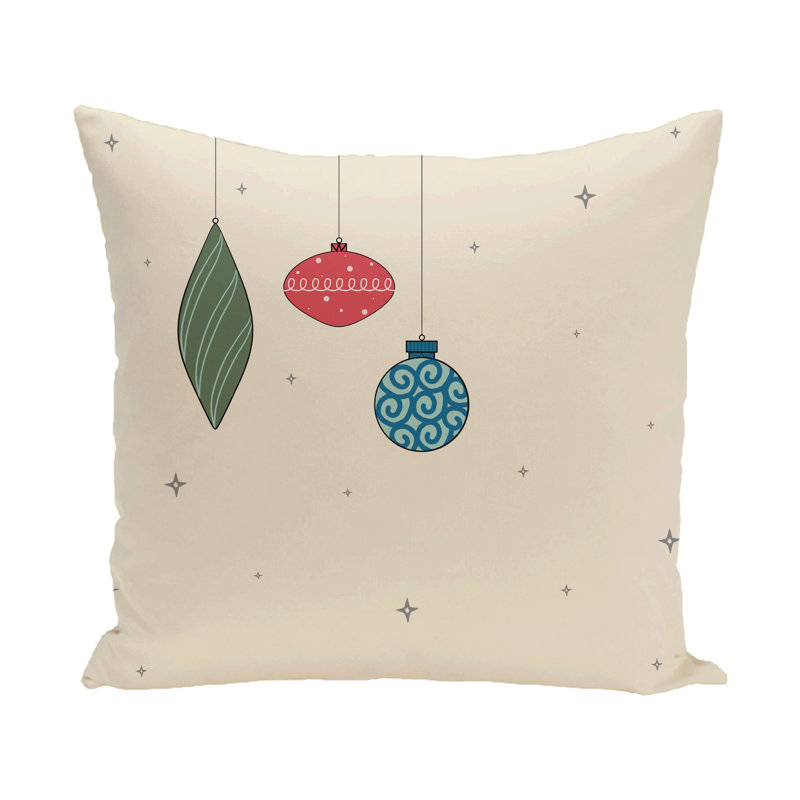  Square Pillow Cover & Insert, 18" H x 18" W, Ivory/Orange